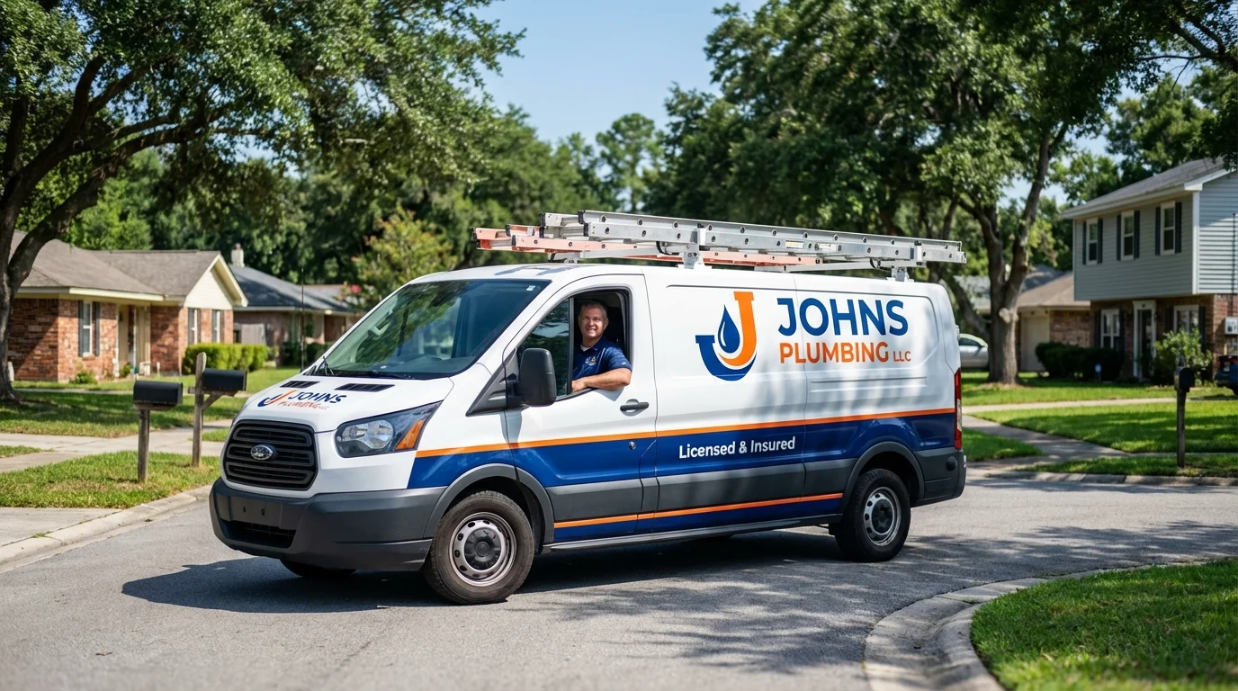 Johns Plumbing LLC service van in Taylors Falls, MN