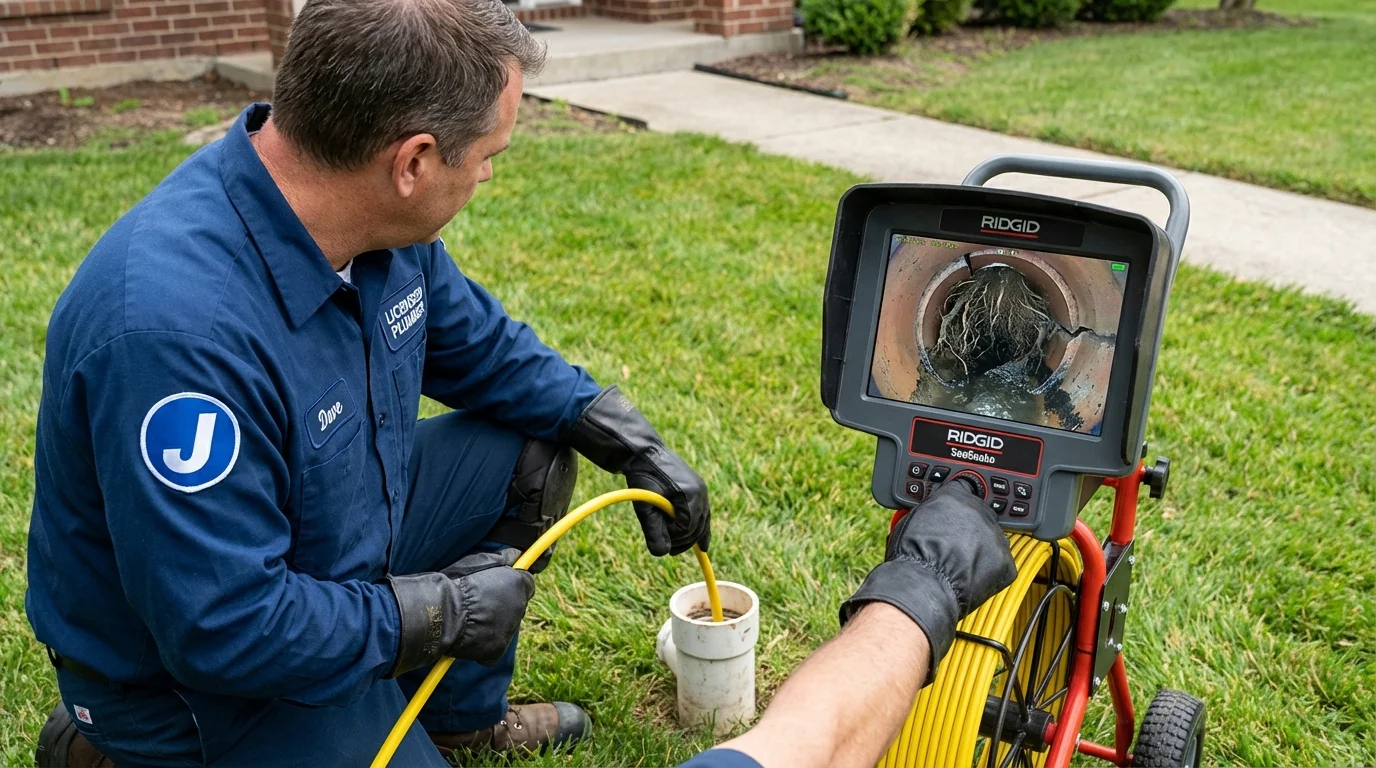 Sewer camera inspection being performed by Johns Plumbing LLC in Taylors Falls
